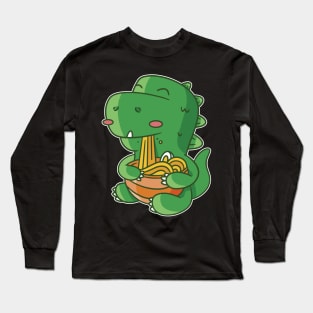 t-rex-dinosaur-eating-ramen Long Sleeve T-Shirt